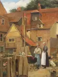 Mrs Wilcot, Old Mill by Joseph Clark, oil on canvas board, sold Dec 2023