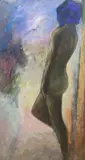 Standing female nude by Anthony Quinn, oil on canvas, sold Dec 2023