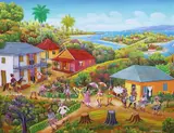 Mardi Gras by Jean David Boursiquot, oil on canvas, sold Dec 2023