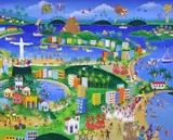 Sugar Loaf, Rio de Janeiro, Brazil by Menezes de Souza, oil on canvas, sold Dec 2023