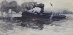 Bound for the Nore by Frank Murray, 1885, watercolour, sold Dec 2023