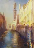 Venetian canal by Cecil Rice, watercolour, sold Dec 2023