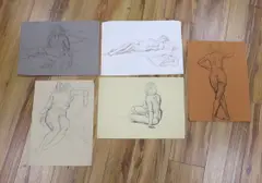 Untitled by Clifford Eric Martin Hall, ink and pencil, offered Dec 2023