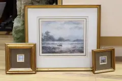 Thames Moon by Peter Coombs, drawing, offered Dec 2023