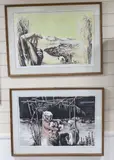 Greek Shepherds I & II by Michael Ayrton, pencil, sold Dec 2023