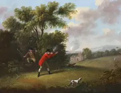 Shooting scenesoils by Samuel Howitt, oil, sold Dec 2023