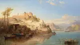 The Entrance to the Dardanelles by James Webb, oil on canvas, sold Dec 2023