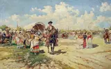 Feria de Sevila by Manual Obiols Delgado, oil on canvas, sold Dec 2023
