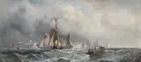 Shipping off the coastoil on canvassigned18 by William Thornley, Oil, offered Dec 2023