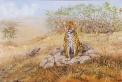 Leopard by Edward Siddle, oil on canvas, offered Apr 2024
