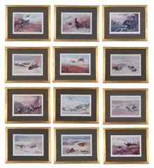 A set of twelve by Archibald T. Thorburn, pencil, sold Apr 2024