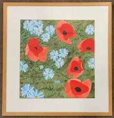 Poppie I by John Brunsden, 1997, acrylic and watercolour, sold Apr 2024