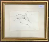 Female nude study by Maurice Feild, pencil on paper, sold Apr 2024