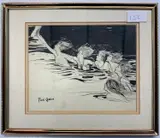 Water Nymphs by Paul Émile Chabas, ink and pencil on paper, sold Apr 2024