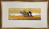 Getting off the Beach by H.J. Jackson, linocut, sold Apr 2024