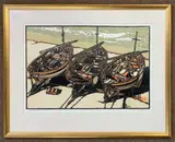Shoreline II by H.J. Jackson, linocut, sold Apr 2024