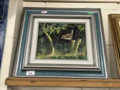Garden bird study by Kenneth Grant, oil on canvas, sold Apr 2024