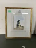 Peregrine Falcon perched on a rock by Tony Parish, watercolour, sold Apr 2024