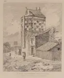 A Tower on the Ramparts, Yarmouth Norfolk by John Sell Cotman, etching, sold Mar 2024