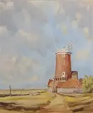 Cley Mill by David Hardcastle, 1976, oil on board, offered Mar 2024
