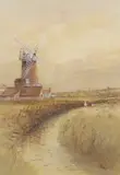 Cley Mill by John Tuck, watercolour, sold Mar 2024