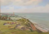 Cromer along the clifftops by Ronald Teale, pastel, sold Mar 2024