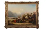 Harbour scene by William Shayer, 1839, oil on canvas, offered Mar 2024