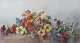 Still life study of flowers by Lilian Snelling, 1916, watercolour, sold Mar 2024
