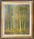 Balcombe Woods by David Mead, oil on board, sold Mar 2024