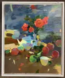 Still life by Sergei Kovalenko, oil on board, sold Mar 2024