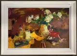Still life by Sergei Kovalenko, oil on board, sold Mar 2024