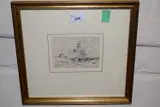 Weston Farm, Albury by John Gilbert, ink and wash, sold Mar 2024