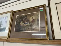 Interior Tavern scene by George Cattermole, watercolour and gouache, sold Feb 2024