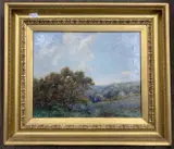Landscape view by Thomas Hodson Liddell, oil on canvas, sold Feb 2024