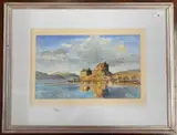 Eilean Donan Castle by Peter Strudwick, gouache, sold Feb 2024