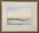 Swans over the Ouse by Peter Hayman, watercolour and gouache, sold Feb 2024