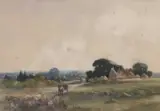 A rural landscape with horse and cart by Henry Frank Waring, watercolour, sold Feb 2024