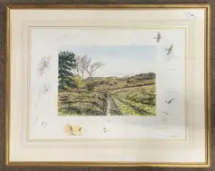 Dunwich Heath 24/November '84 by Bruce Pearson, gouache, sold Feb 2024