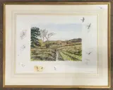 Dunwich Heath 24/November '84 by Bruce Pearson, gouache, sold Feb 2024