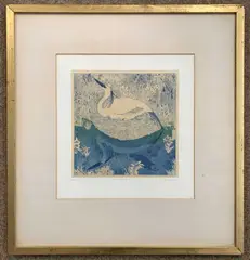 Brown Bird Flying by Anna Pugh, pencil, sold Feb 2024