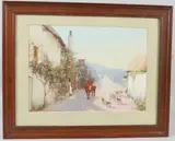 Huntsman outside a village inn by John White, watercolour, sold Jul 2026