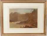 Mountain lakeside landscape by William Havell, 1803, watercolour, offered Jul 2026