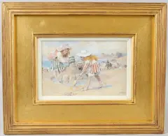 Children playing on a beach by William Stephen Coleman, watercolour, sold Jul 2026