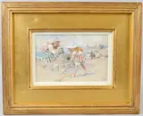 Children playing on a beach by William Stephen Coleman, watercolour, sold Jul 2026