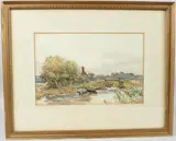 On the Basingstoke Canal, Woking by Claude Hayes, watercolour, sold Jul 2026