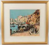 Venetian Market by Bernard McDonald, watercolour, sold Jul 2026