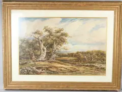 Landscape with trees watercolour signed and dated 1884 60 x 90cm by James Orrock, 1884, watercolour, sold Jul 2026