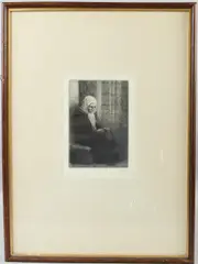 Seated woman engraving by Alphonse Legros, engraving, sold Jul 2026