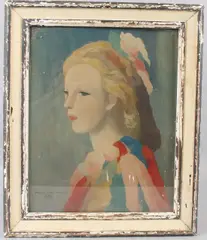 Portrait of a Girl by Marie Laurencin, lithograph, sold Jul 2026