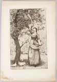 Gathering Apples etching by Thomas Riley, 1882, etching, sold Jul 2026